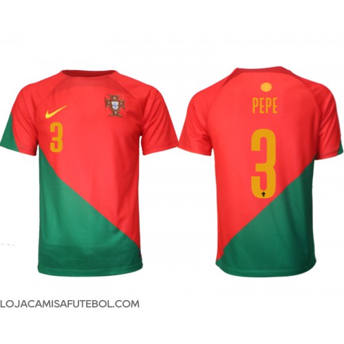 Camisa de Futebol Portugal Pepe #3 Equipamento Principal Mundo 2022 Manga Curta